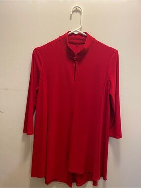 Women’s Red Long Sleeve A-Line Dress